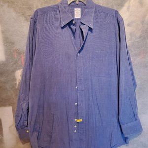 Men's Brooks Brothers Makers Blue Long Sleeve Dress / Casual Work Shirt 15.5 - 2